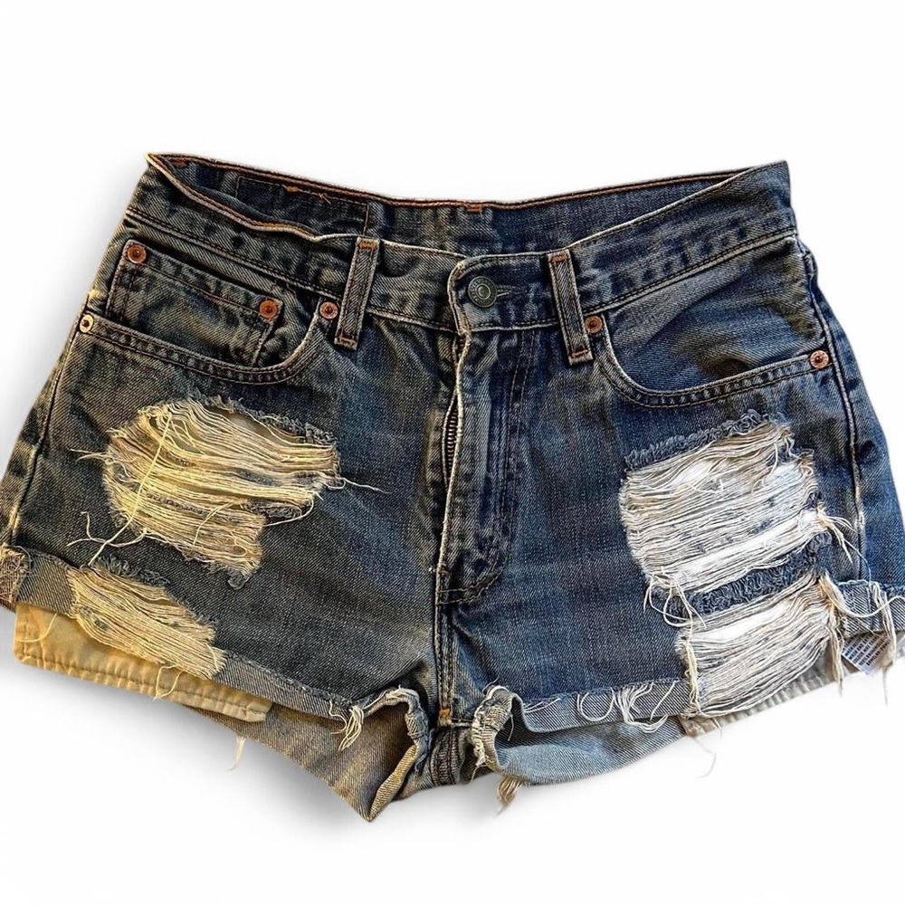 Distressed Denim Shorts